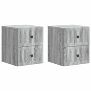 Nachtkastjes 2 stuks 33x34,5x40 cm grijs sonoma bewerkt hout