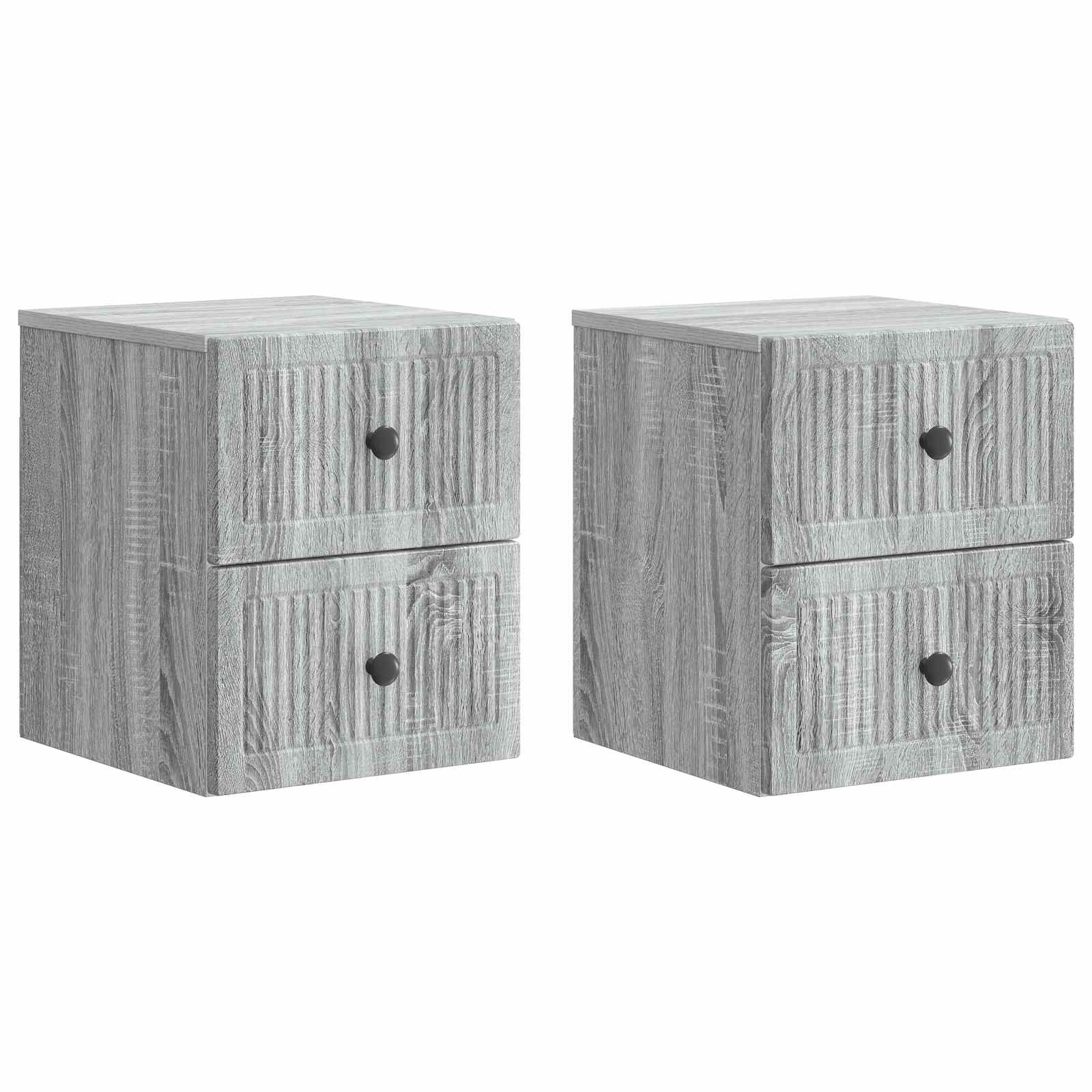 Wandbeugel Bedkast 2 pcs Grijs sonoma 33 x 34,5 x 40 cm