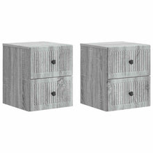 Wandbeugel Bedkast 2 pcs Grijs sonoma 33 x 34,5 x 40 cm