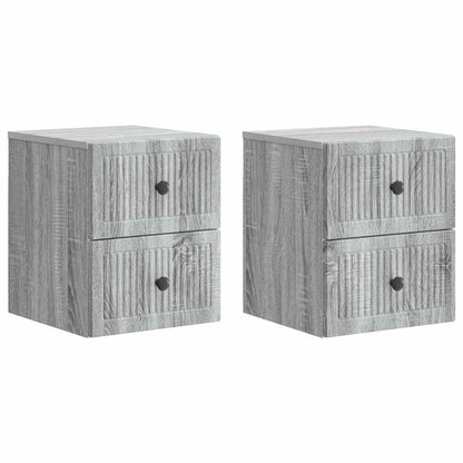 Wandbeugel Bedkast 2 pcs Grijs sonoma 33 x 34,5 x 40 cm