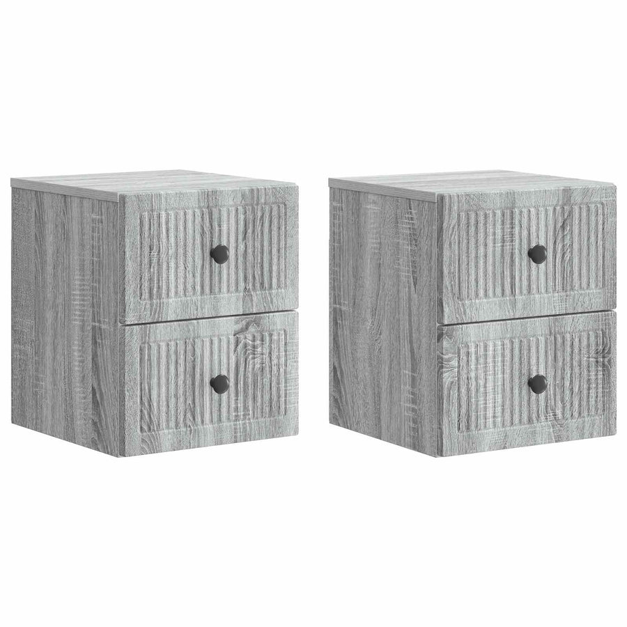 Wandbeugel Bedkast 2 pcs Grijs sonoma 33 x 34,5 x 40 cm