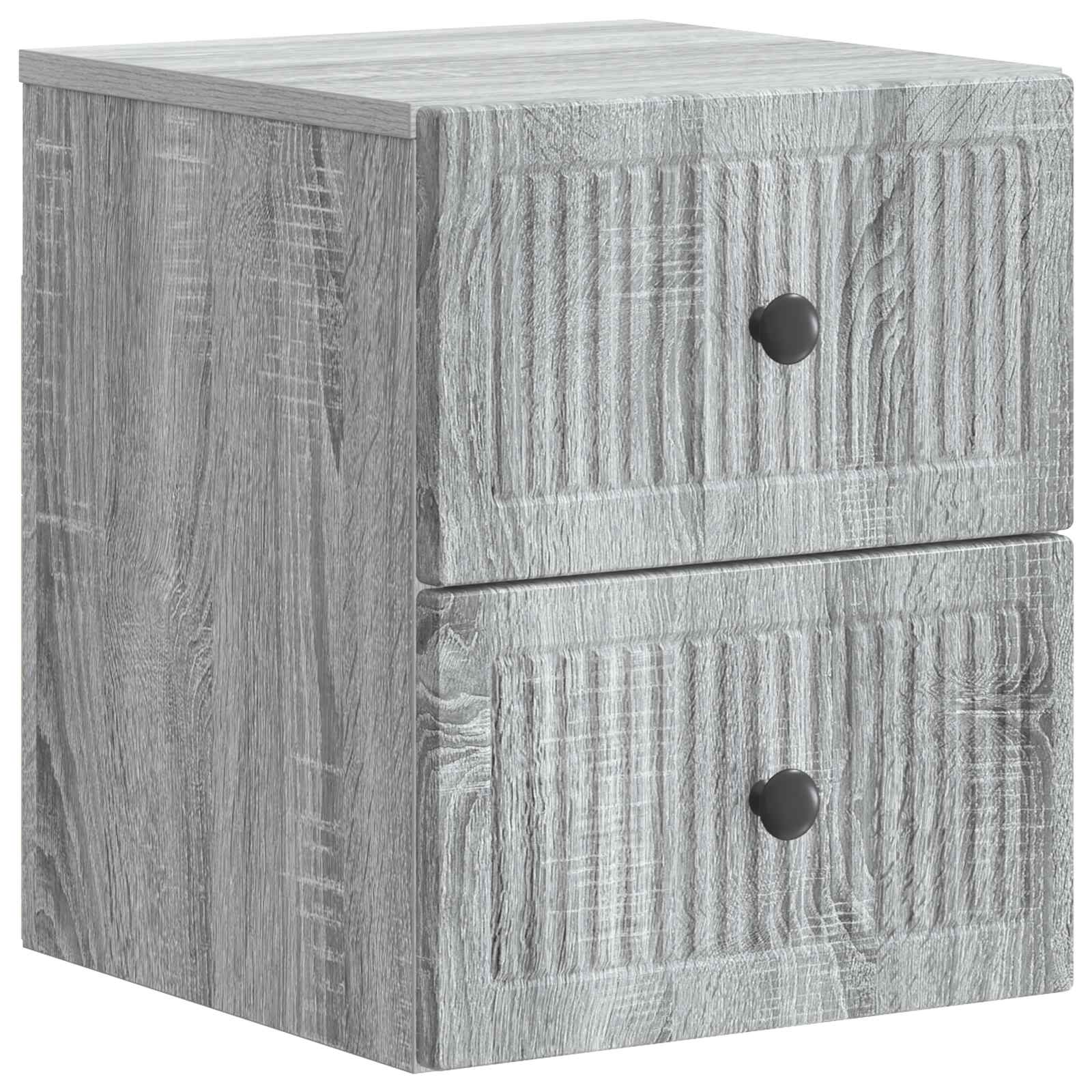 Wandbeugel Bedkast 2 pcs Grijs sonoma 33 x 34,5 x 40 cm