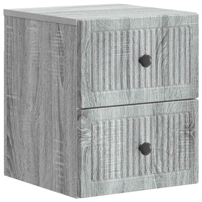 Wandbeugel Bedkast 2 pcs Grijs sonoma 33 x 34,5 x 40 cm