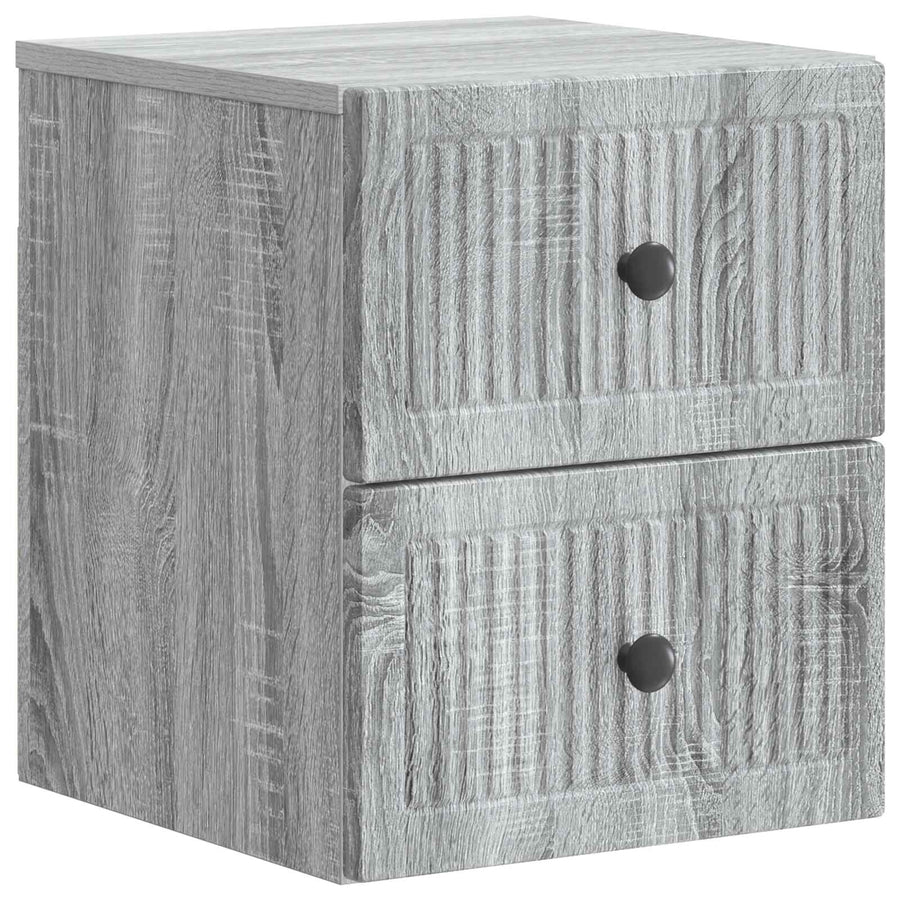Wandbeugel Bedkast 2 pcs Grijs sonoma 33 x 34,5 x 40 cm