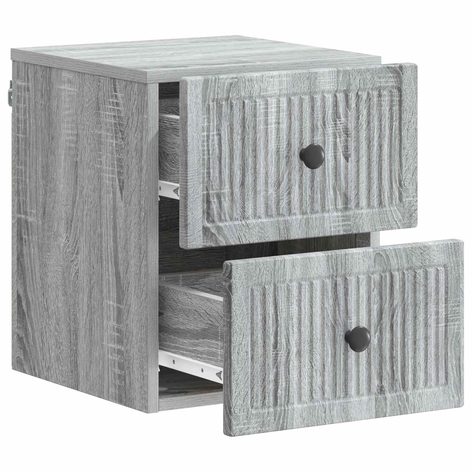 Wandbeugel Bedkast 2 pcs Grijs sonoma 33 x 34,5 x 40 cm