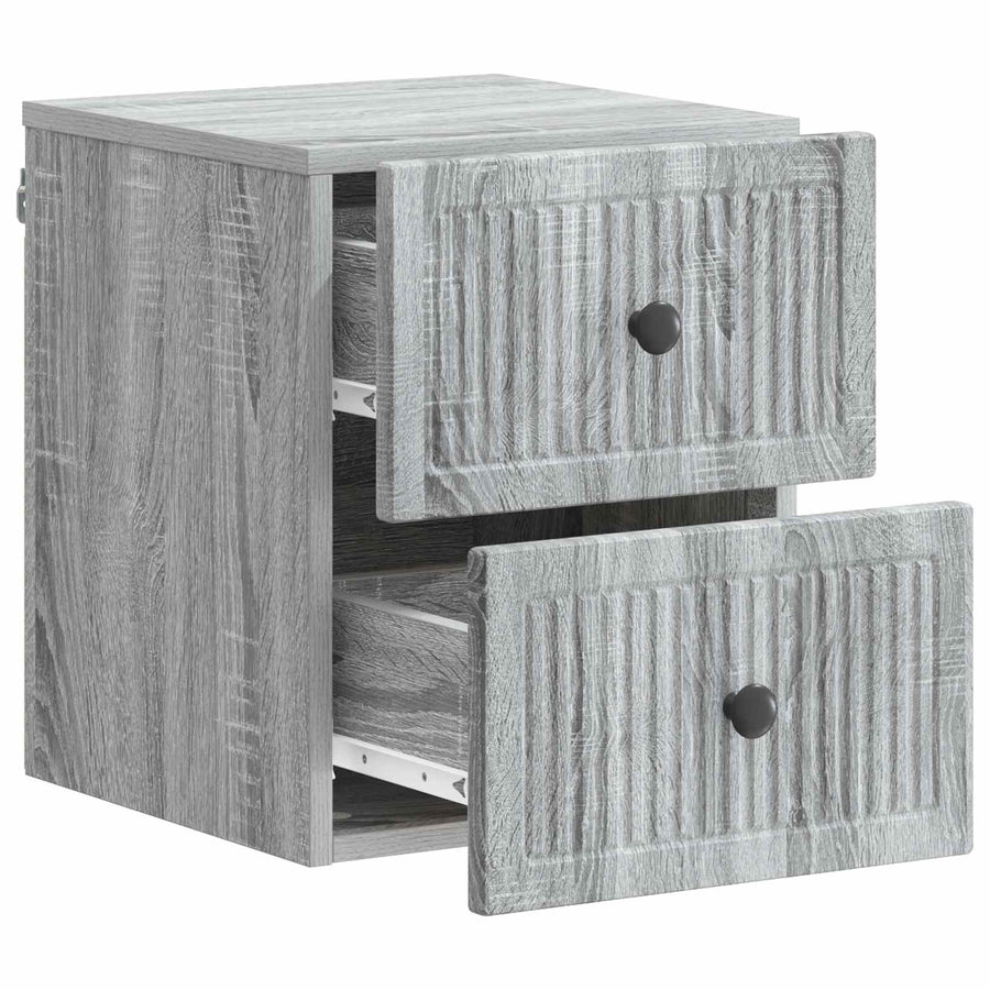 Wandbeugel Bedkast 2 pcs Grijs sonoma 33 x 34,5 x 40 cm