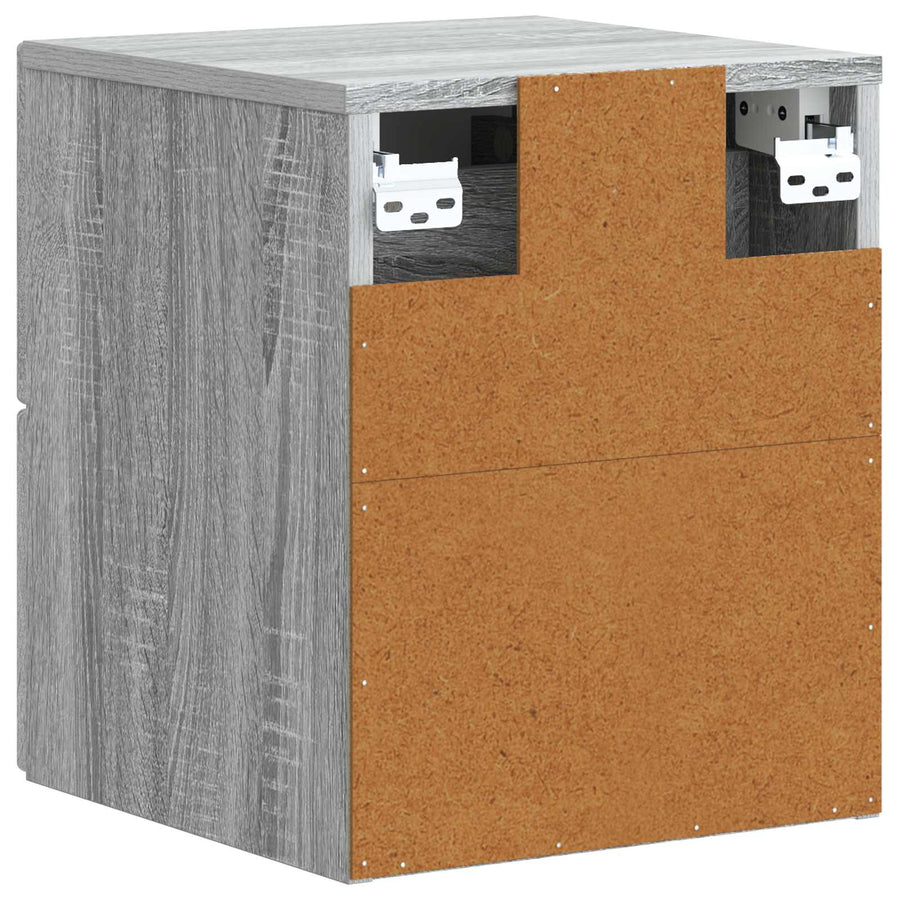Wandbeugel Bedkast 2 pcs Grijs sonoma 33 x 34,5 x 40 cm