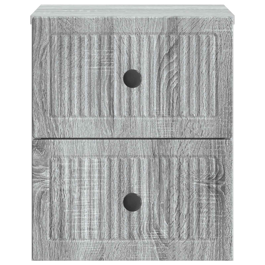 Wandbeugel Bedkast 2 pcs Grijs sonoma 33 x 34,5 x 40 cm