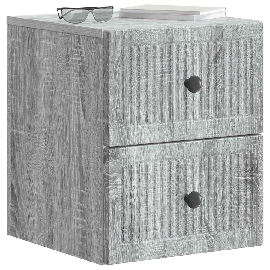 Wandbeugel Bedkast 2 pcs Grijs sonoma 33 x 34,5 x 40 cm