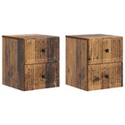 Nachtkastje 33x34,5x40 cm bewerkt hout oud hout 2 stuks