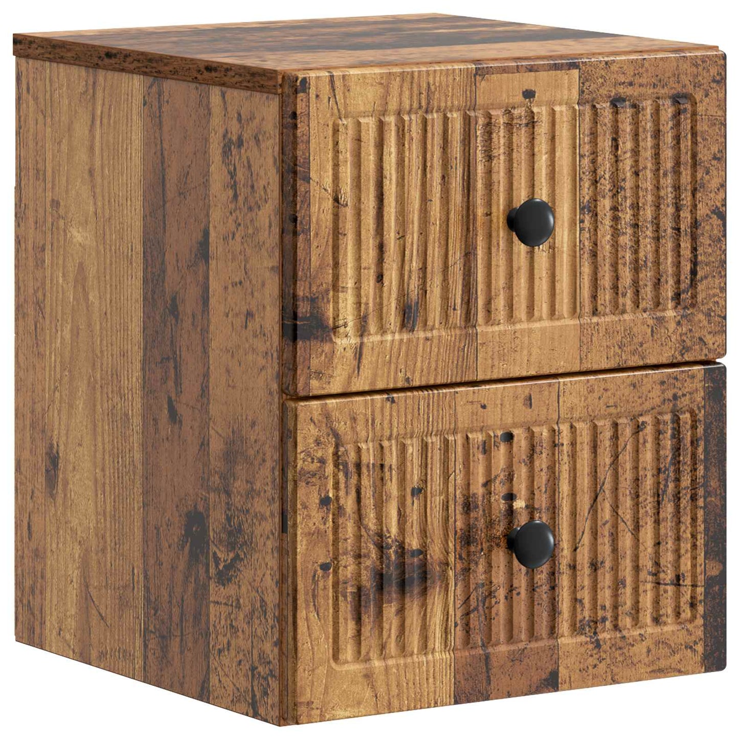 Wandbeugel Bedkast met lade 2 pcs Oud hout 33 x 34,5 x 40 cm