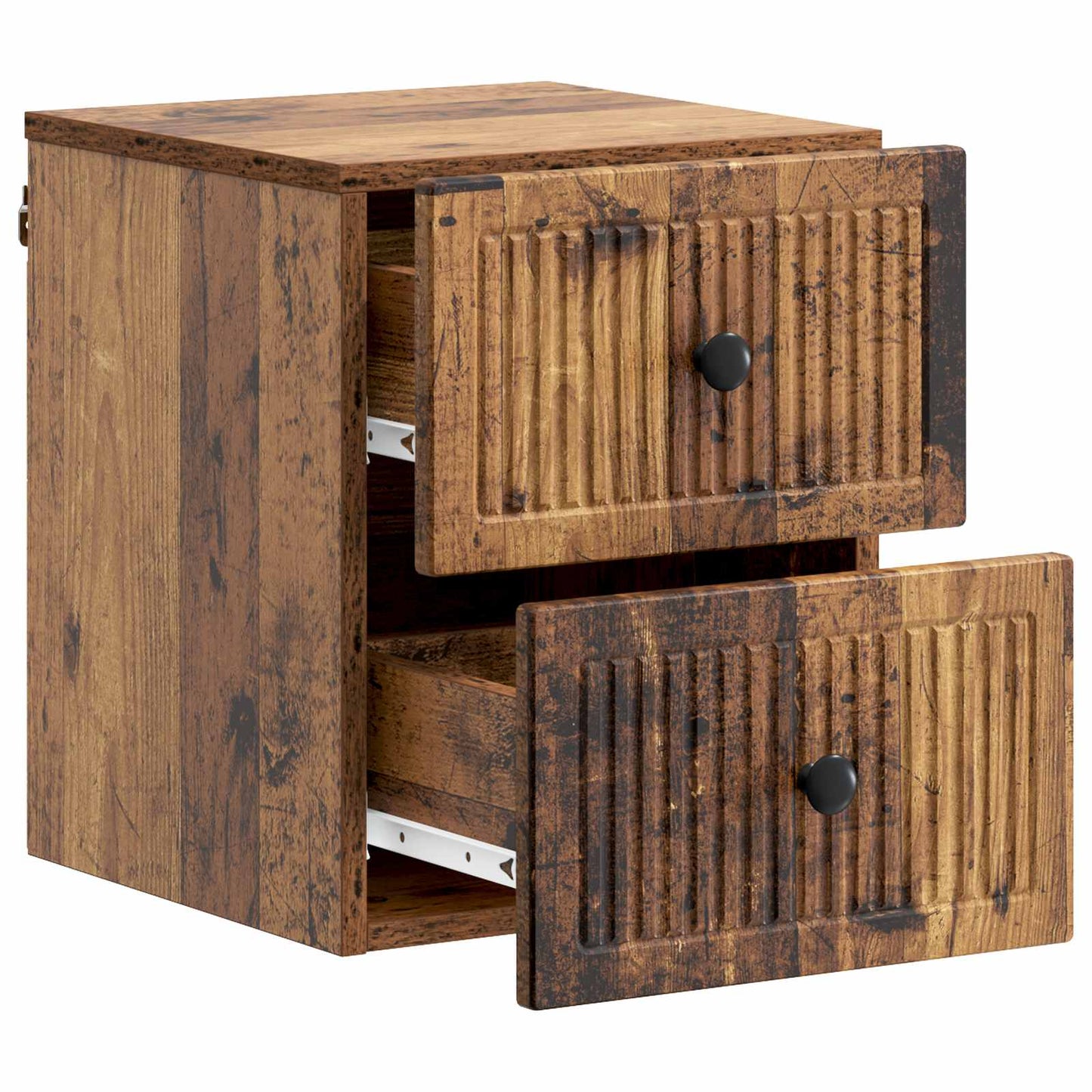 Wandbeugel Bedkast met lade 2 pcs Oud hout 33 x 34,5 x 40 cm