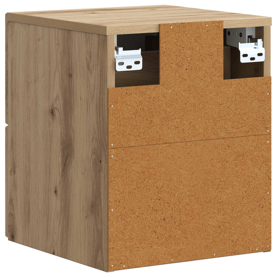 Wandbeugel Bedkast met lade Artisanaal eiken 33 x 34,5 x 40 cm