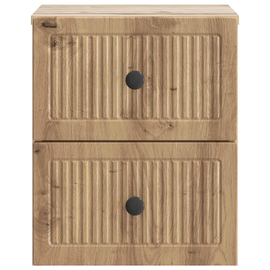 Wandbeugel Bedkast met lade Artisanaal eiken 33 x 34,5 x 40 cm