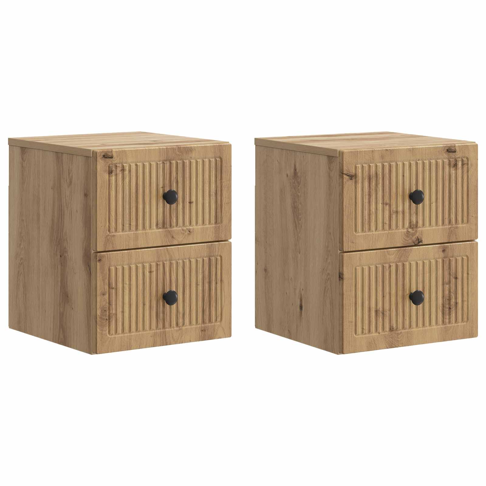 Wandbeugel Bedkast 2 pcs Artisanaal eiken 33 x 34,5 x 40 cm