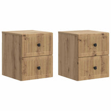 Wandbeugel Bedkast 2 pcs Artisanaal eiken 33 x 34,5 x 40 cm
