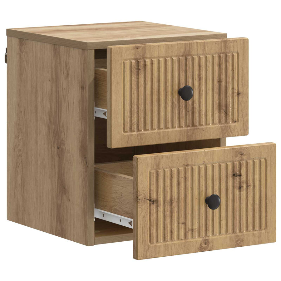 Wandbeugel Bedkast 2 pcs Artisanaal eiken 33 x 34,5 x 40 cm