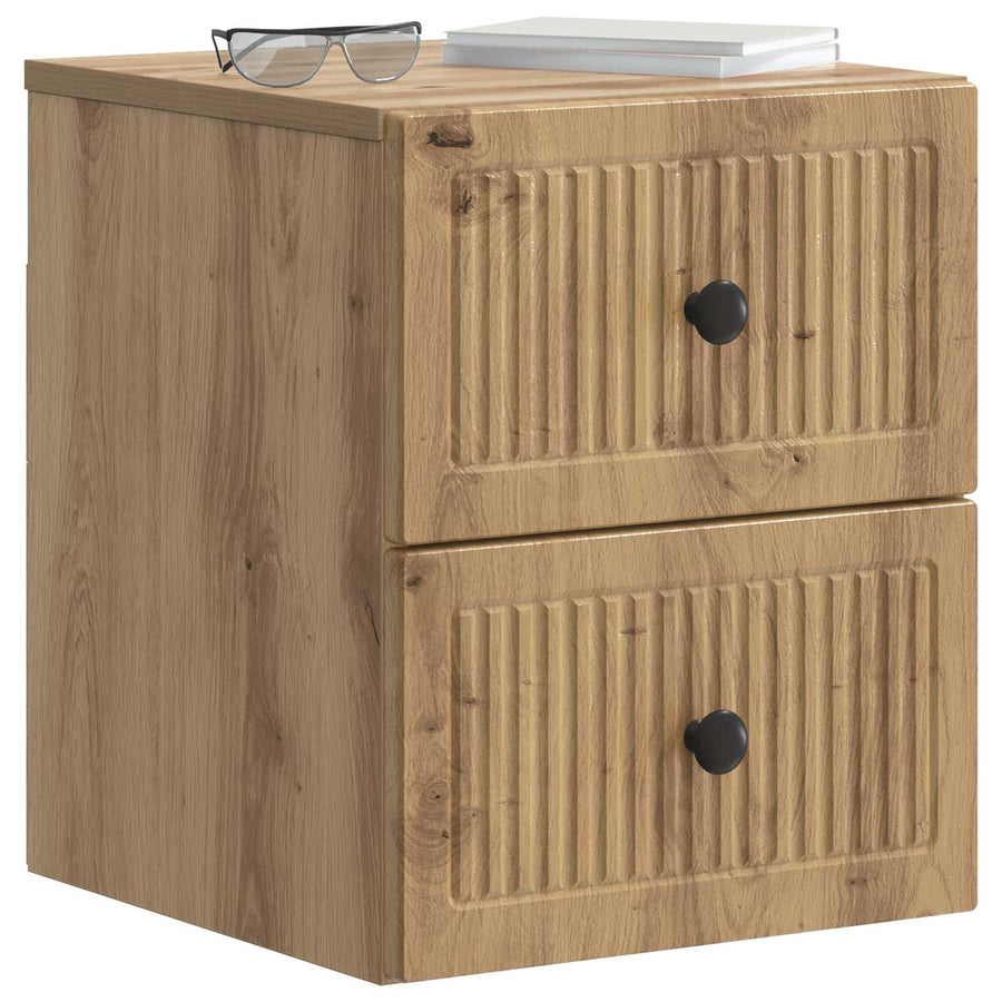 Wandbeugel Bedkast 2 pcs Artisanaal eiken 33 x 34,5 x 40 cm