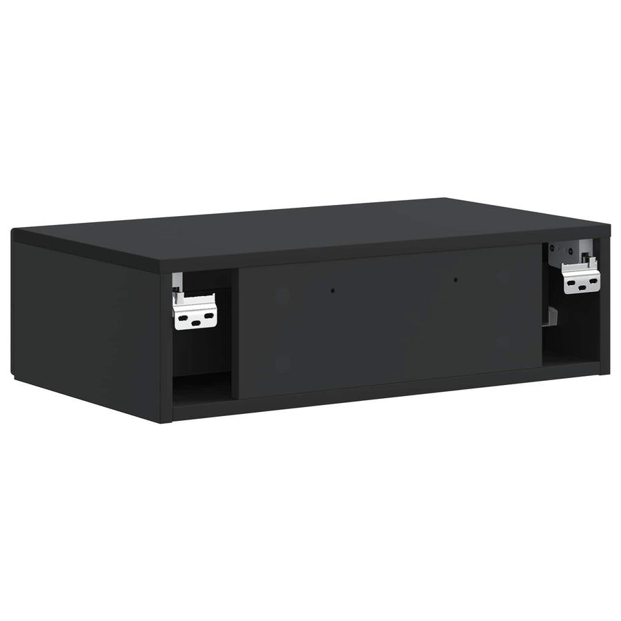 Wandmontage Zijtafel Zwart 59 x 34,5 x 17 cm Bewerkt hout