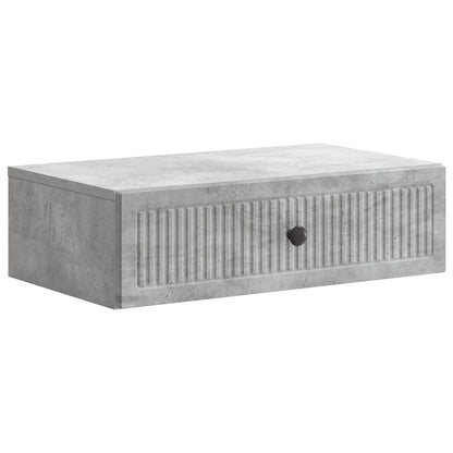 Wandmontage Zijtafel Betongrijs 59 x 34,5 x 17 cm Bewerkt hout