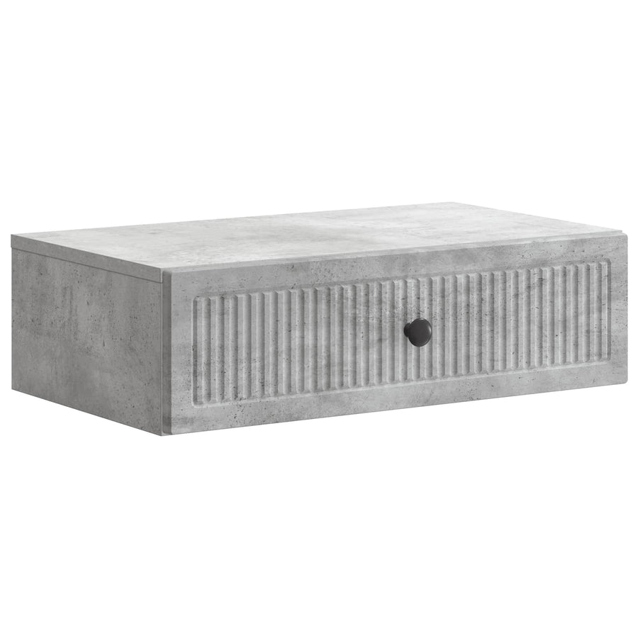 Wandmontage Zijtafel Betongrijs 59 x 34,5 x 17 cm Bewerkt hout