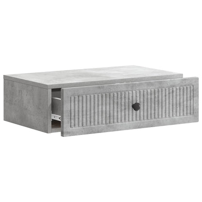 Wandmontage Zijtafel Betongrijs 59 x 34,5 x 17 cm Bewerkt hout