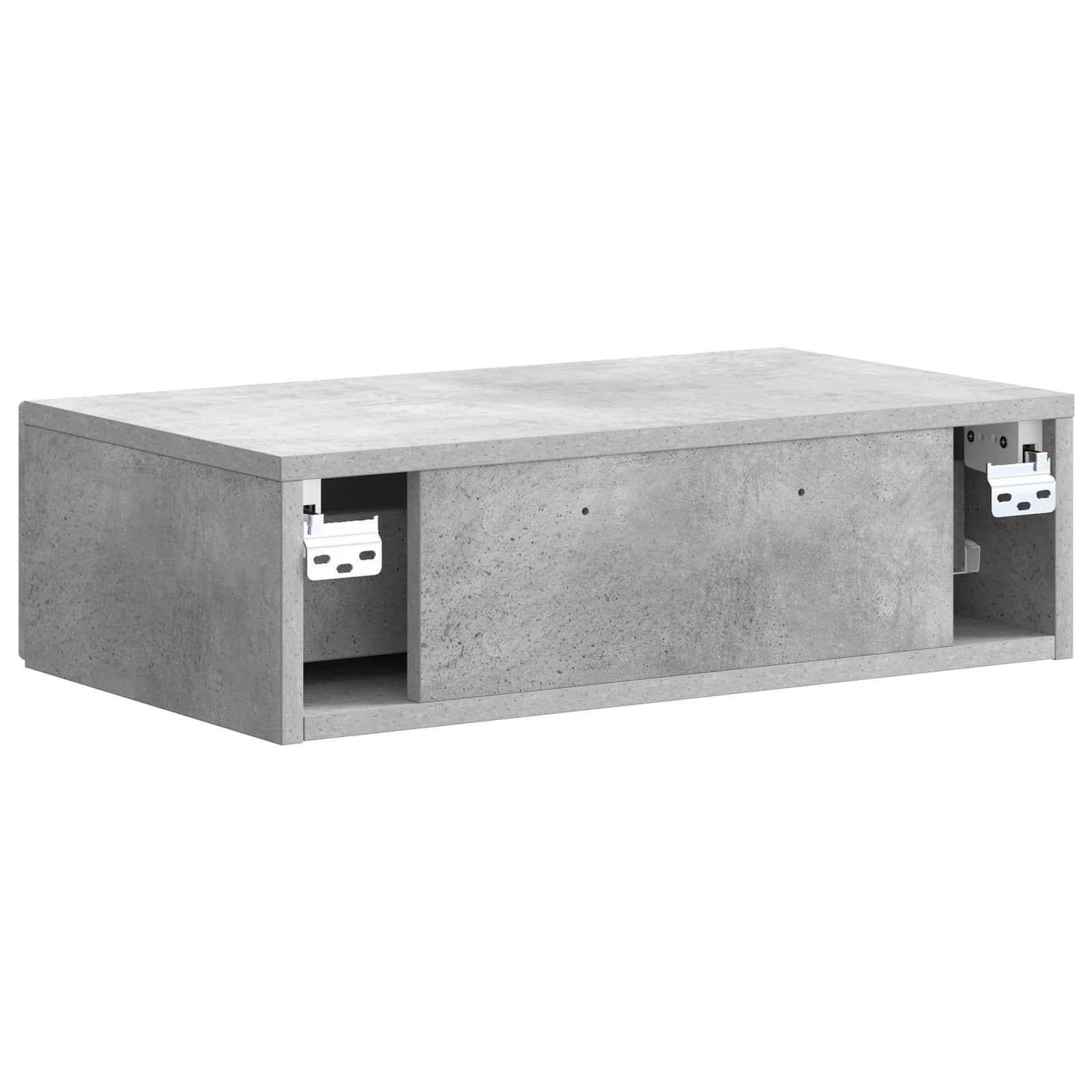Wandmontage Zijtafel Betongrijs 59 x 34,5 x 17 cm Bewerkt hout