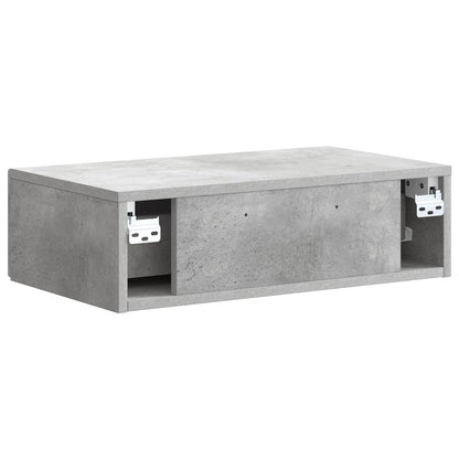 Wandmontage Zijtafel Betongrijs 59 x 34,5 x 17 cm Bewerkt hout