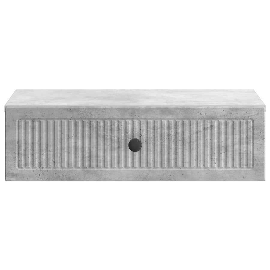 Wandmontage Zijtafel Betongrijs 59 x 34,5 x 17 cm Bewerkt hout