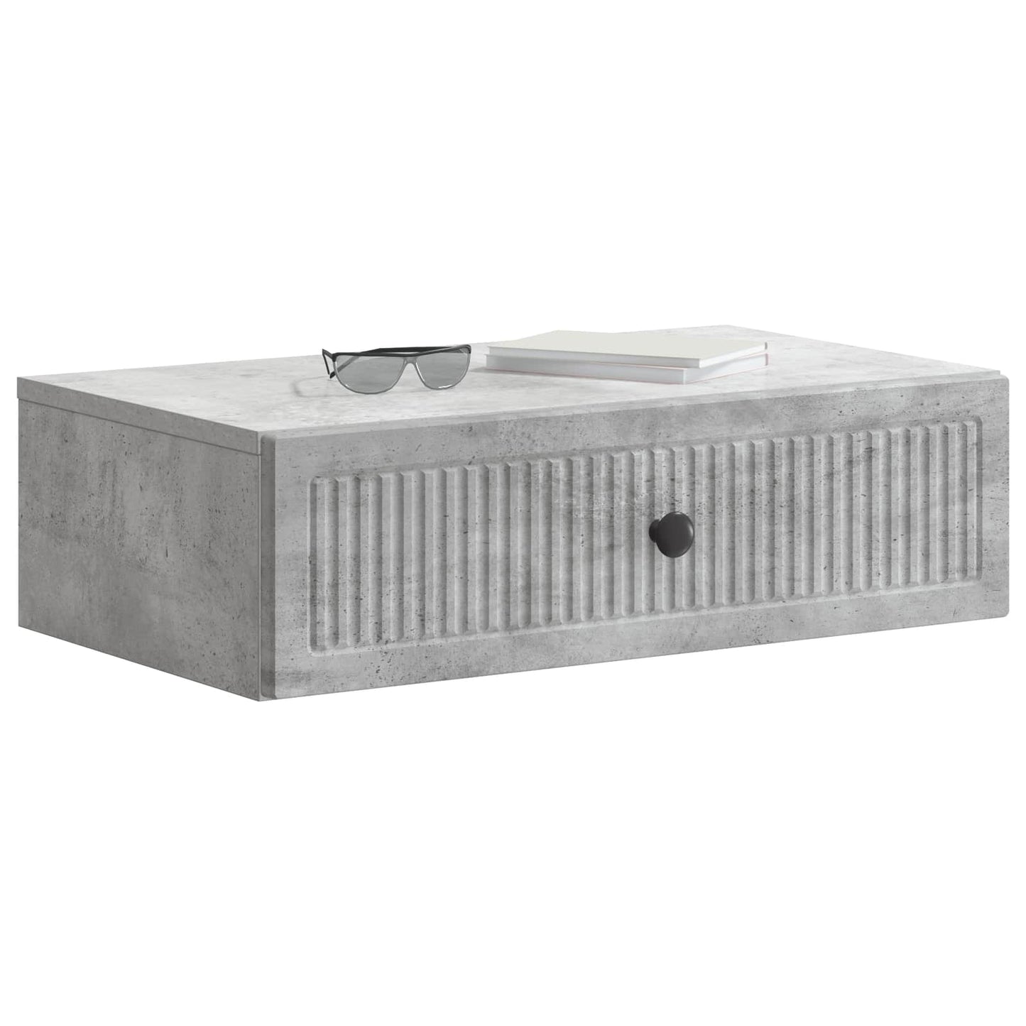 Wandmontage Zijtafel Betongrijs 59 x 34,5 x 17 cm Bewerkt hout