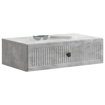 Wandmontage Zijtafel Betongrijs 59 x 34,5 x 17 cm Bewerkt hout