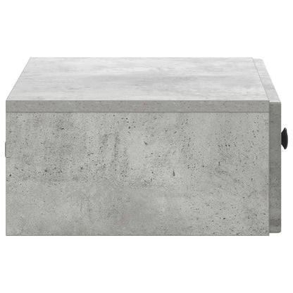 Wandmontage Zijtafel Betongrijs 59 x 34,5 x 17 cm Bewerkt hout