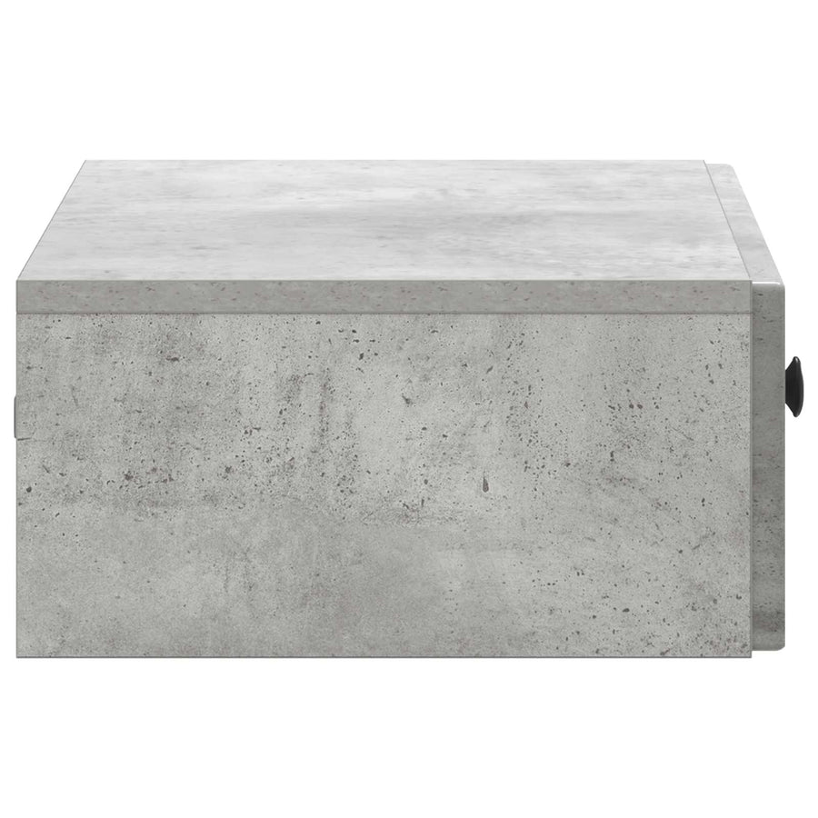 Wandmontage Zijtafel Betongrijs 59 x 34,5 x 17 cm Bewerkt hout