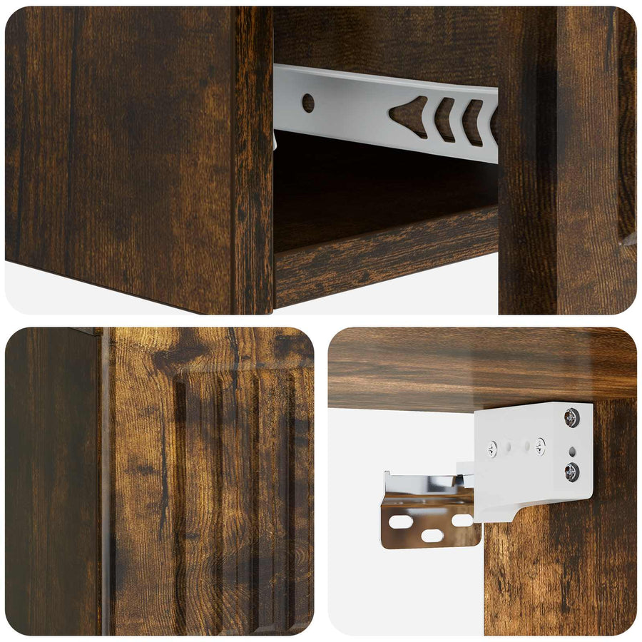 Wandmontage Zijtafel Gerookt eiken 59 x 34,5 x 17 cm