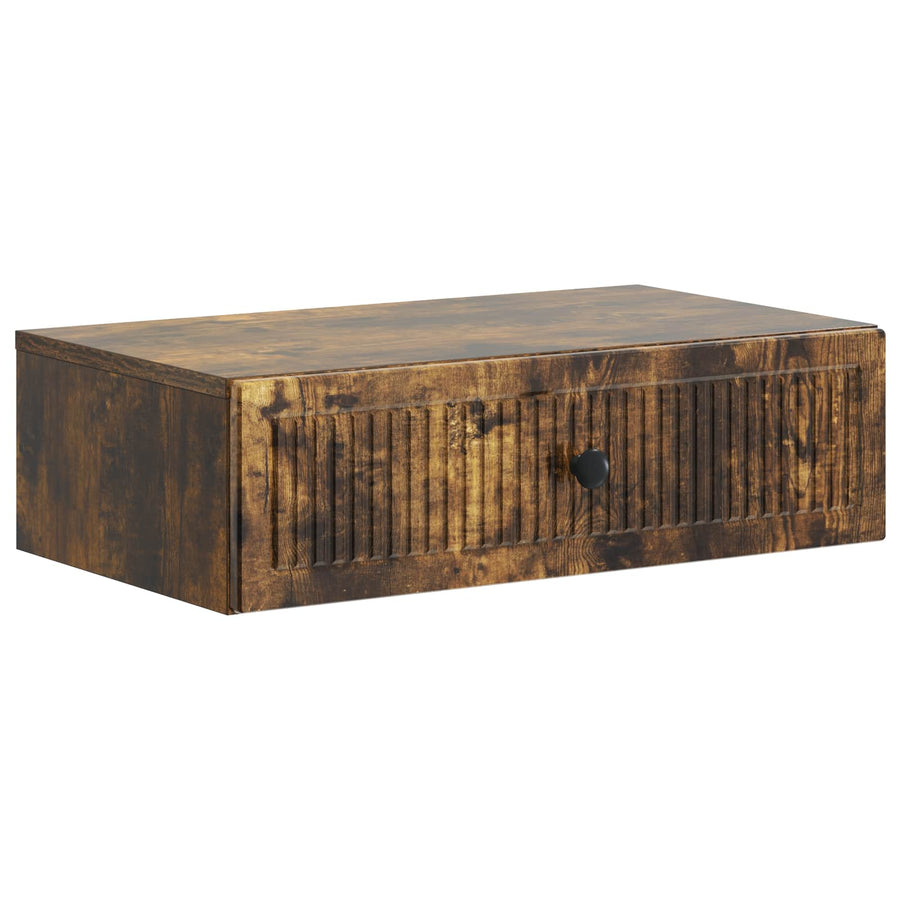 Wandmontage Zijtafel Gerookt eiken 59 x 34,5 x 17 cm