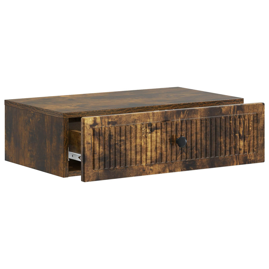 Wandmontage Zijtafel Gerookt eiken 59 x 34,5 x 17 cm