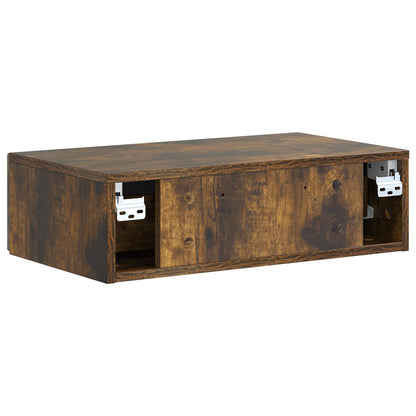 Wandmontage Zijtafel Gerookt eiken 59 x 34,5 x 17 cm