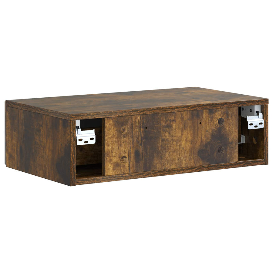 Wandmontage Zijtafel Gerookt eiken 59 x 34,5 x 17 cm