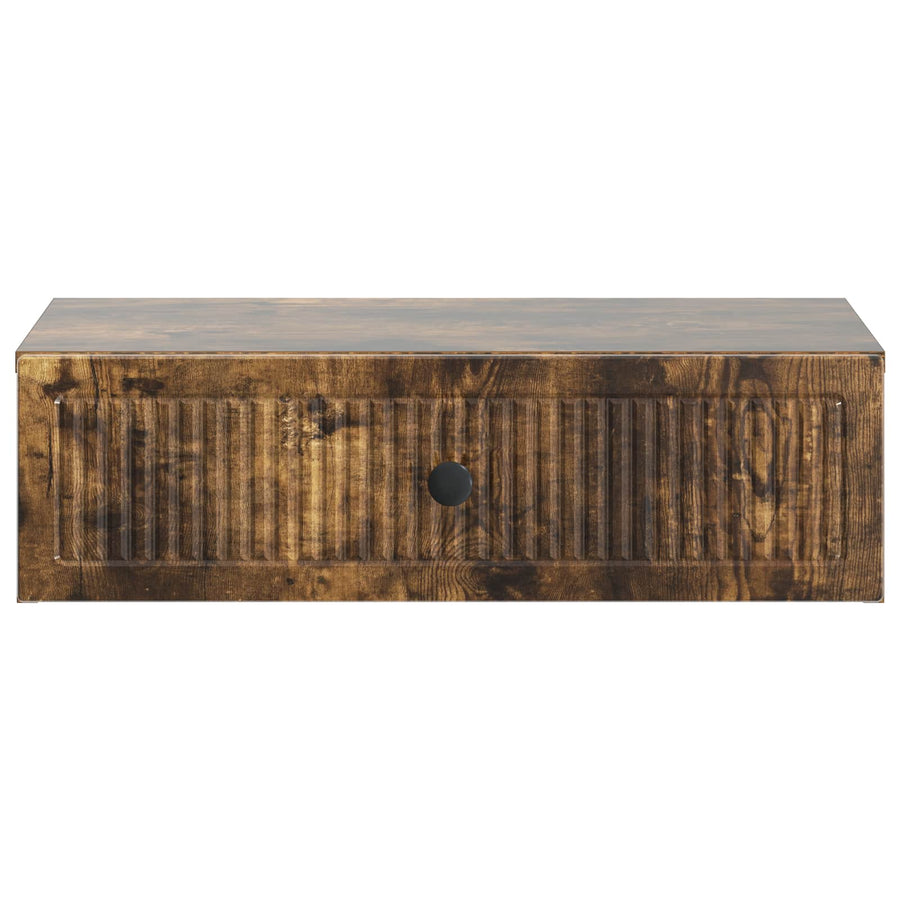 Wandmontage Zijtafel Gerookt eiken 59 x 34,5 x 17 cm