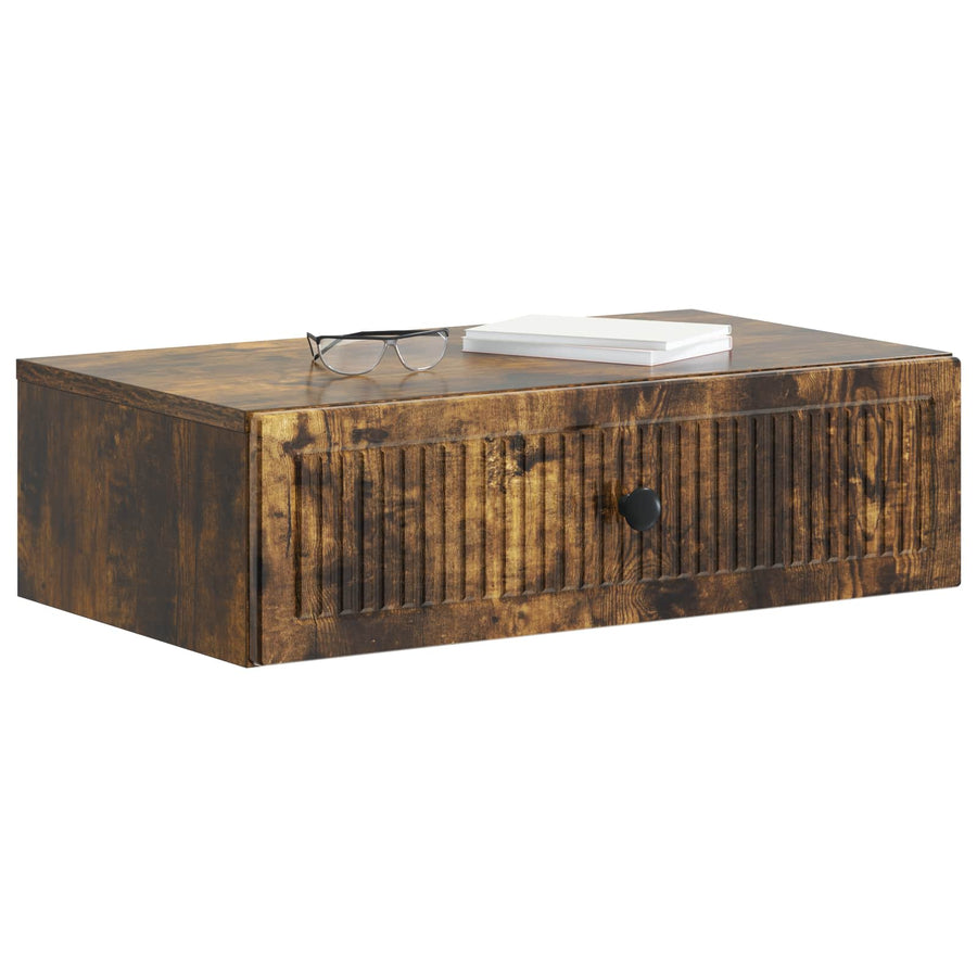Wandmontage Zijtafel Gerookt eiken 59 x 34,5 x 17 cm
