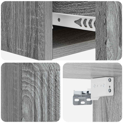 Wandmontage Zijtafel Grijs sonoma 59 x 34,5 x 17 cm