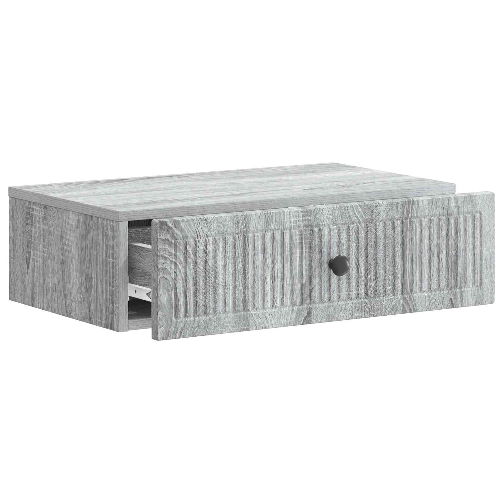 Wandmontage Zijtafel Grijs sonoma 59 x 34,5 x 17 cm