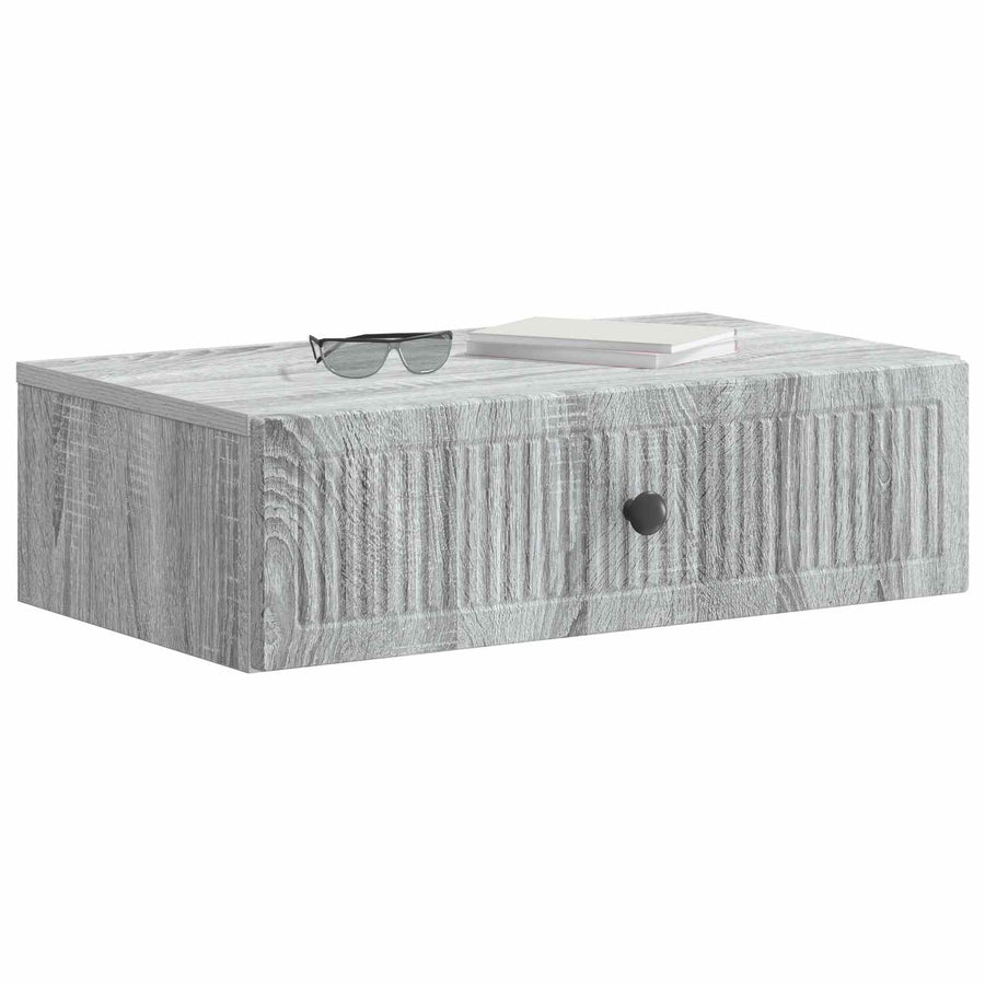 Wandmontage Zijtafel Grijs sonoma 59 x 34,5 x 17 cm