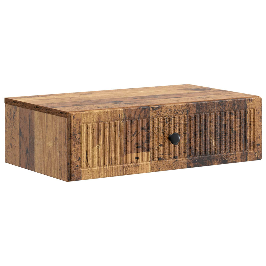 Wandmontage Zijtafel Oud hout 59 x 34,5 x 17 cm Bewerkt hout