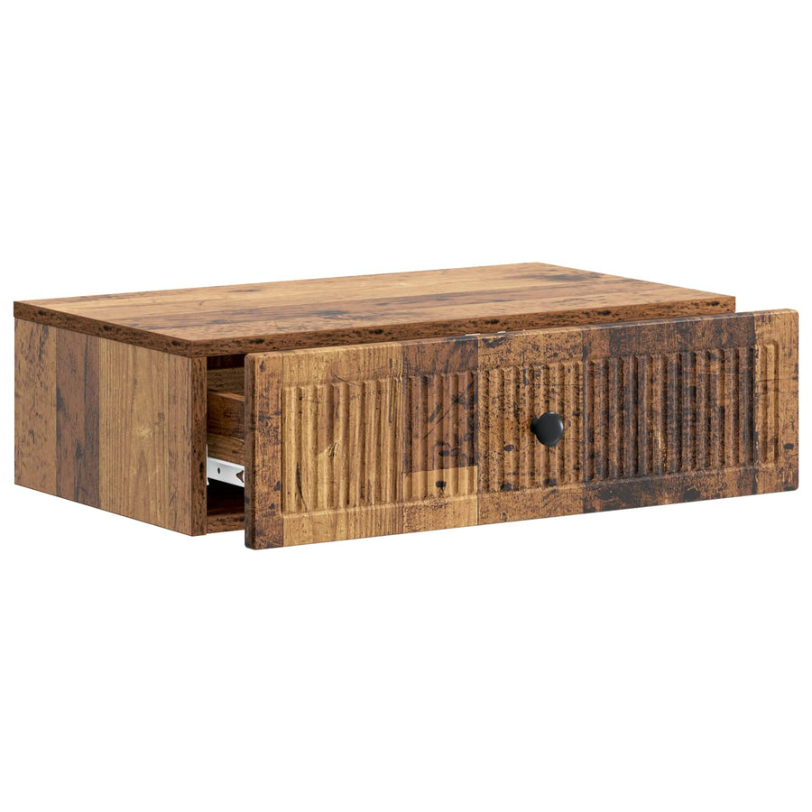 Wandmontage Zijtafel Oud hout 59 x 34,5 x 17 cm Bewerkt hout