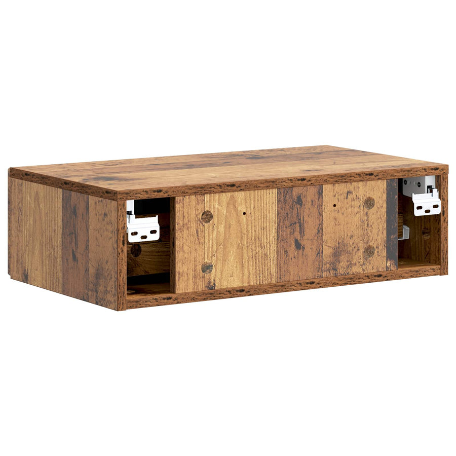 Wandmontage Zijtafel Oud hout 59 x 34,5 x 17 cm Bewerkt hout