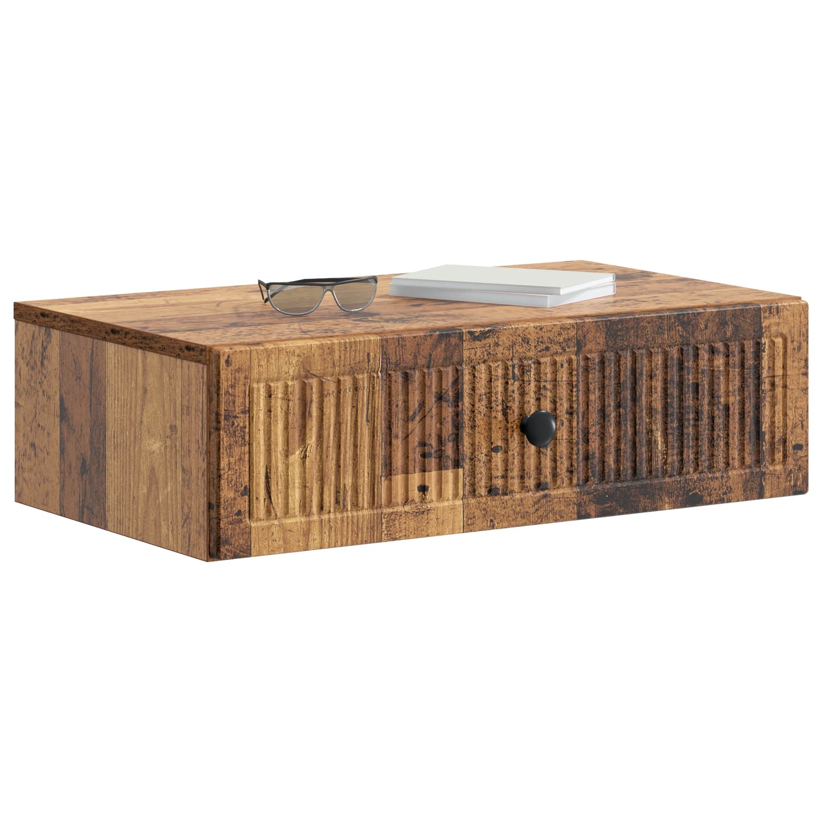 Wandmontage Zijtafel Oud hout 59 x 34,5 x 17 cm Bewerkt hout