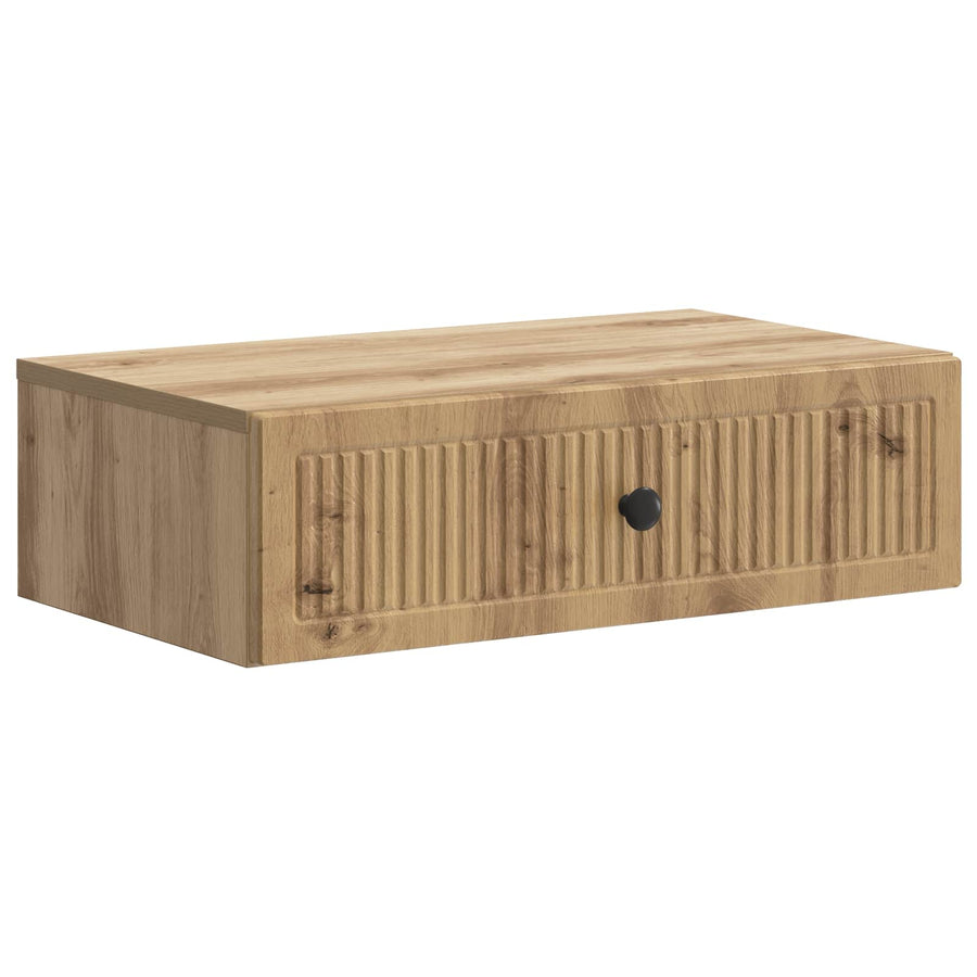 Wandmontage Zijtafel Artisanaal eiken 59 x 34,5 x 17 cm