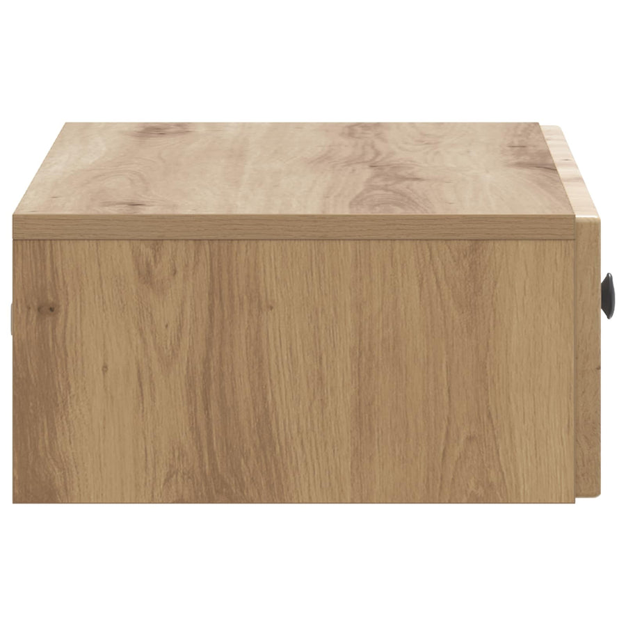 Wandmontage Zijtafel Artisanaal eiken 59 x 34,5 x 17 cm