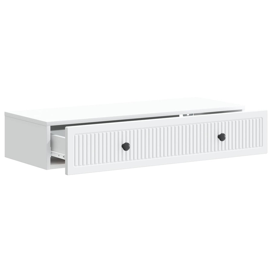 Wandmontage Zijtafel Wit 87,5 x 34,5 x 17 cm Bewerkt hout